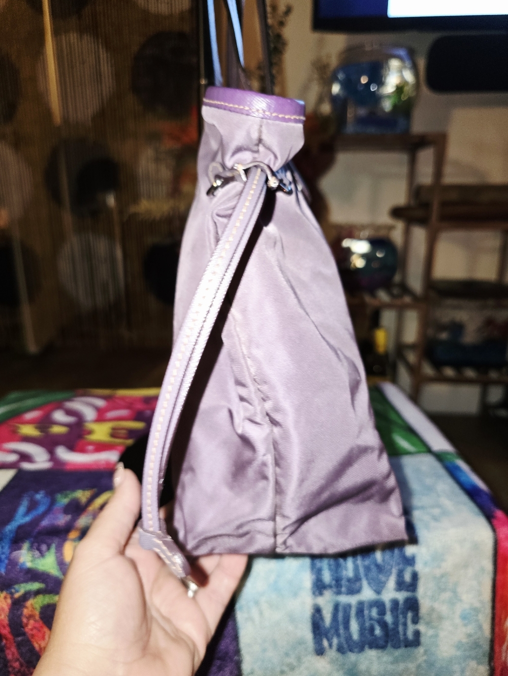 Prada Tessuto Purple Nylon Tote Bag with Logo - Picture 4 of 12